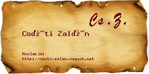 Csóti Zalán névjegykártya