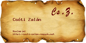 Csóti Zalán névjegykártya